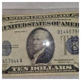 1934A $10 Silver Certificate, XF/AU