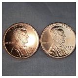 2-1909 VGB Golden State Mint 1oz Copper Wheatback Lincolns