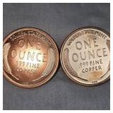 2-1909 VGB Golden State Mint 1oz Copper Wheatback Lincolns