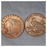 2-1929 Golden State Mint 1 oz Copper Chief Coins