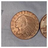 2-1929 Golden State Mint 1 oz Copper Chief Coins