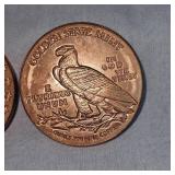 2-1929 Golden State Mint 1 oz Copper Chief Coins