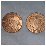 2-1929 Golden State Mint 1 oz Copper Chief Coins