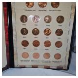 Lincoln COA Penny Display/Collection-25 Coins