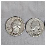 3-1952 Silver Washingtons 25c