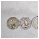 3-1952-53 Silver Washington 25c