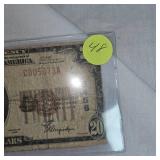 1929 Marine Exchange Bank of Milwaukee, WI $20 Note-From The US Service Bank