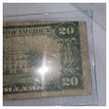 1929 Marine Exchange Bank of Milwaukee, WI $20 Note-From The US Service Bank
