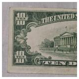 1934C Silver Certificate AU, withError Line in the word "Silver"