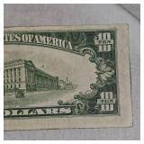 1934C Silver Certificate AU, withError Line in the word "Silver"