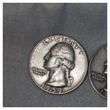 3-1959 Silver Washingtons 25c