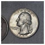 3-1959 Silver Washingtons 25c