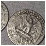 3-1960 Silver Washingtons 25c