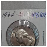 1964 D MS65 Washingtons 25c