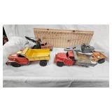 Lot of Early Die Cast 1/16 Dump Trucks, Wrecker