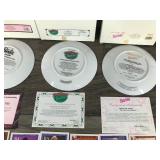 Lot of 6 Collectible Barbie Plates & 63 Fun Fact Barbie Cards - see description below for more info