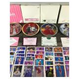 Lot of 6 Collectible Barbie Plates & 63 Fun Fact Barbie Cards - see description below for more info