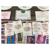 Lot of 6 Collectible Barbie Plates & 63 Fun Fact Barbie Cards - see description below for more info