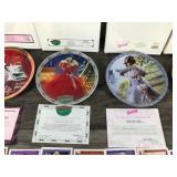 Lot of 6 Collectible Barbie Plates & 63 Fun Fact Barbie Cards - see description below for more info