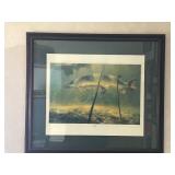 Framed Print of Northern Pike with a Perch in its Mouth (Sun Dance - Larry Tople)
