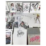 Lot of Artwork - Drawings / Prints and More - Looks Like they Were Done at Fort Leavenworth Prison - Mainly Motorcycle Artwork