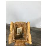 2 - Hand Carved Wooden Elephant Figurines