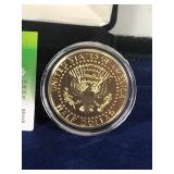 MN Vikings Brett Favre #4 Kennedy Half Dollar Gold Plated US Coin - Uncirculated - COA