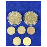 2 - Grand Casino Milacs/Hinckley Coins & 5 Tokens - see description for more info