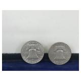 2 - Franklin Silver Half Dollars - see description for more info