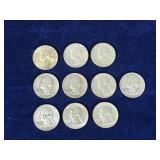 Lot of 10 Washington Silver Quarters - see description for more info