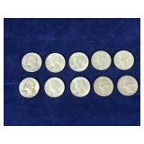 Lot of 10 Washington Silver Quarters - see description for more info