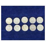 10 - Washington Silver Quarter Coins - see description for more info