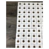 Lot of 100 Wheat Pennies in Plastic Sleeves - Years are listed in description