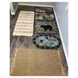 Lot of 7 Rugs - 5 Entry Way Rugs and 2 Hallway Rugs - smoke free