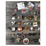 Lot of Collectible Pins - Buttons and More - Hockey - Military- Beer - Patriot and More