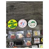 Lot of Collectible Pins - Buttons and More - Hockey - Military- Beer - Patriot and More