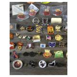 Lot of Collectible Pins - Buttons and More - Hockey - Military- Beer - Patriot and More