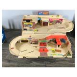 2 - Collectible Hot Wheels Service Stations and 1 Track