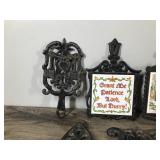 Lot of Vintage Cast Iron Trivets and More