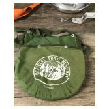 Vintage Mirror Oasis Metal Blanket Canteen, Official Trail Mess Kit, Powder Flask