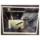 Signed, Framed & Numbered Les C. Kouba Print - “Darkhouse Spearing” - 1476/3000 AWAG
