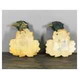 2 - Vintage Grain Belt Beer Chalk-ware Plaster Sign Pheasants