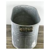 Vintage Galvanized Wash Tub with Wood Handles