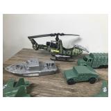 Lot of Military Toys - Army Soldiers Figurines - Large C-130 - Military Jets, Trucks, Helicopters, Battlefield Play Mar and More