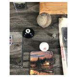 Lot of Collectibles & More - Cigar Boxes - Military Items - Signed Cap by Larry Weishuhn - Rug Beater - Jon E Hand Warmer - Lead Shot Bags (No lead inside) and More