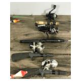 Lot of 9 Ice Fishing Rods and Reels