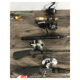 Lot of 9 Ice Fishing Rods and Reels
