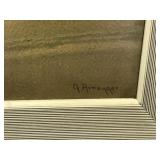 Framed Picture of Mountains Overlooking a Town by A. Arneyger