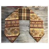 2 - Pillows with Bear and Moose and Table Top Tapestry Runway with Moose, Bears and Cabin