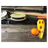 Lot of Ice Fishing Items and More - Tip Ups - Rattle Reels - Mini Teaser for Spearing - Propane Regulator - Small Radio and More